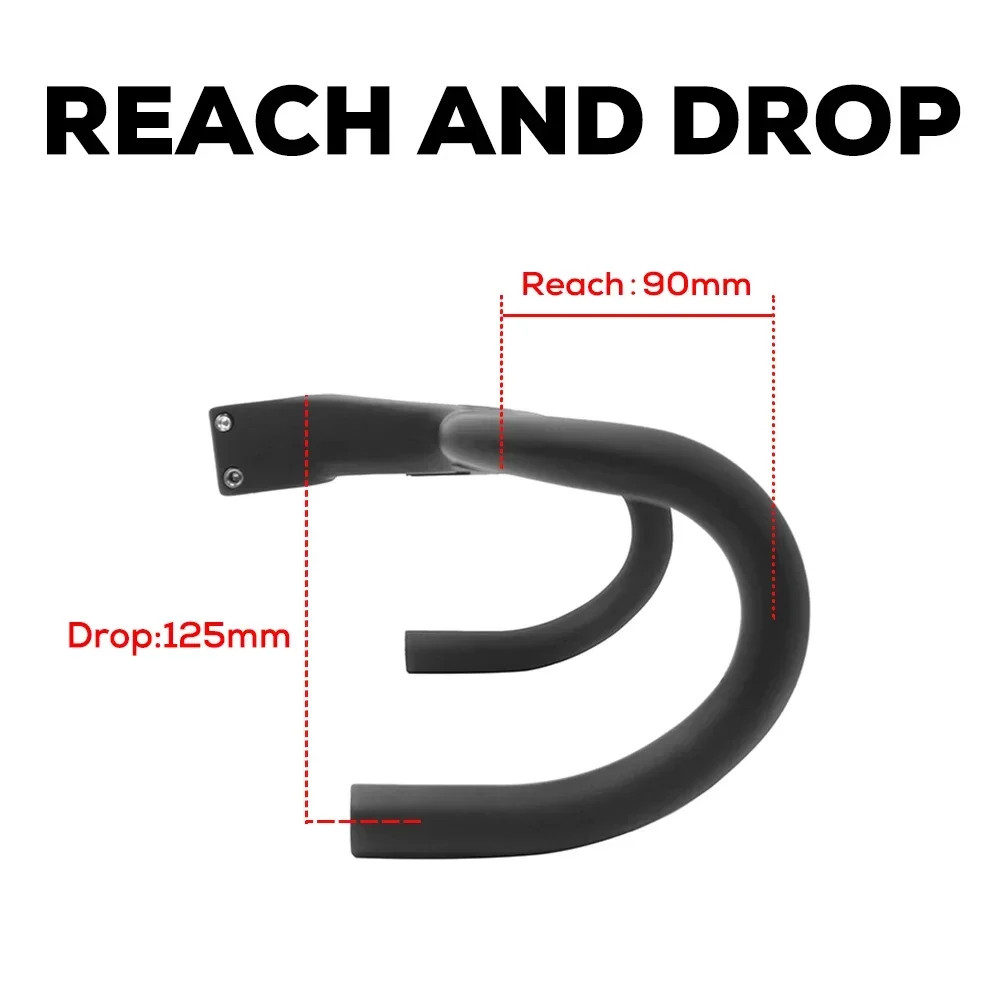 Full Carbon Fiber Road Bicycle Integrated Handlebar 390-430mm Width 28.6/31.8mm
