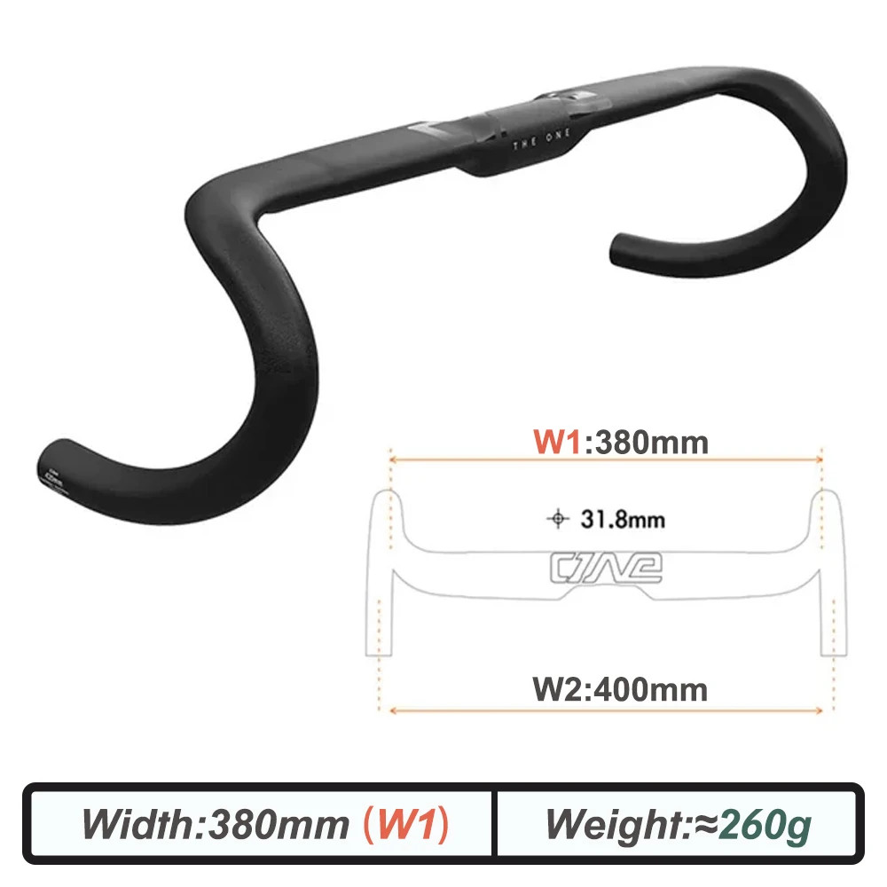 AERO Carbon Road Gravel Bicycle Handlebar 360mm 380mm 400mm 420mm Black Matt