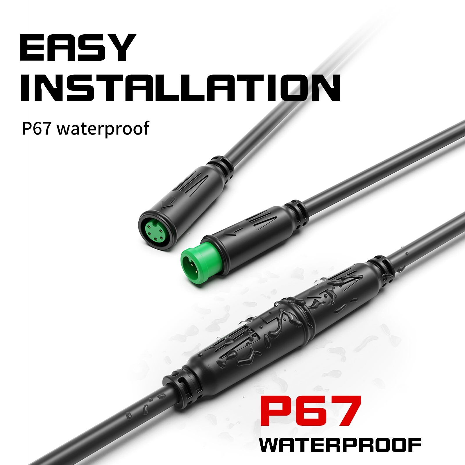Extension Cable 2/3/4/5Pin Waterproof Plug For Electric Bicycle Connector Cable