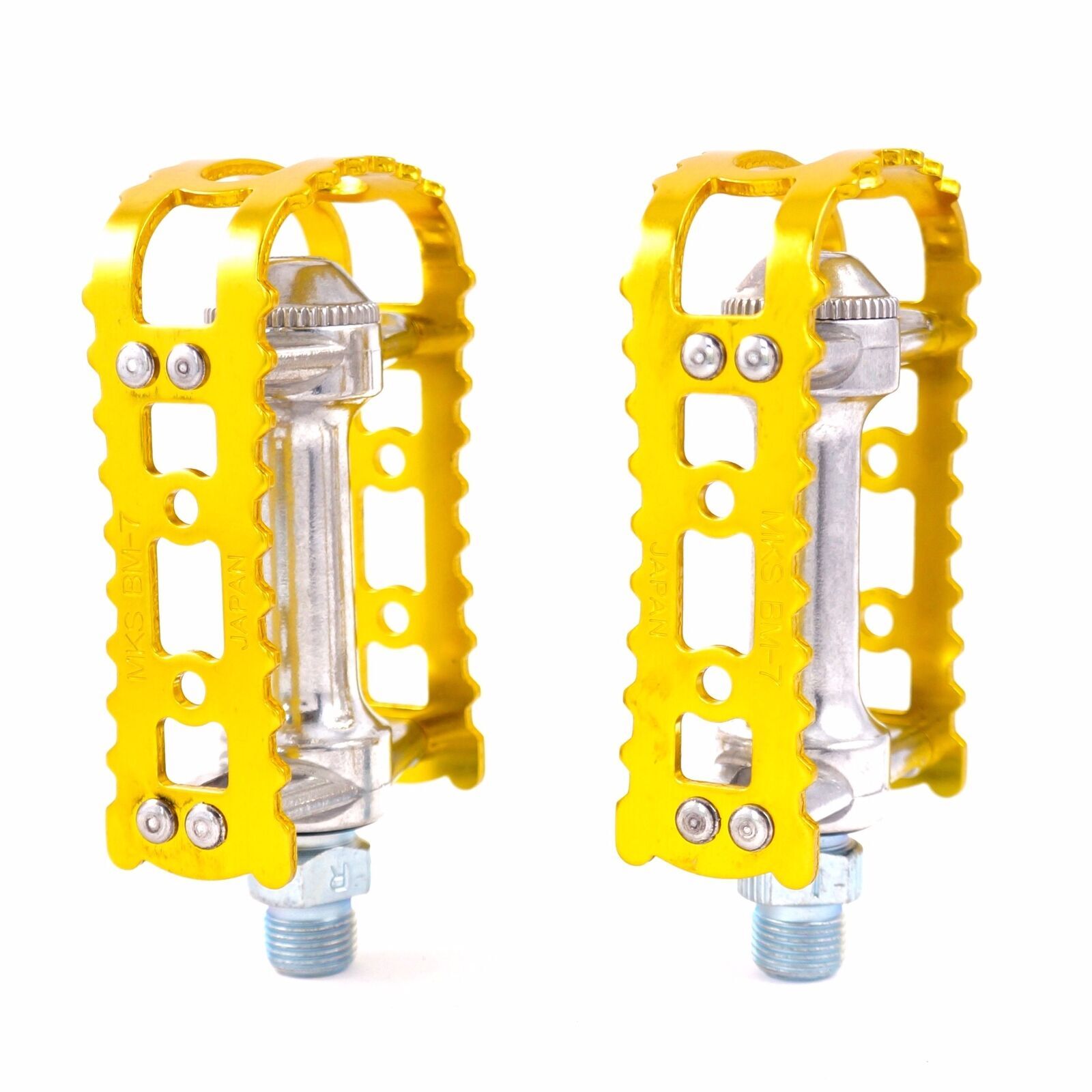MKS BM-7 Alloy Anodized MTB BMX Old School Flat Bike 9/16″ Pedal – Gold