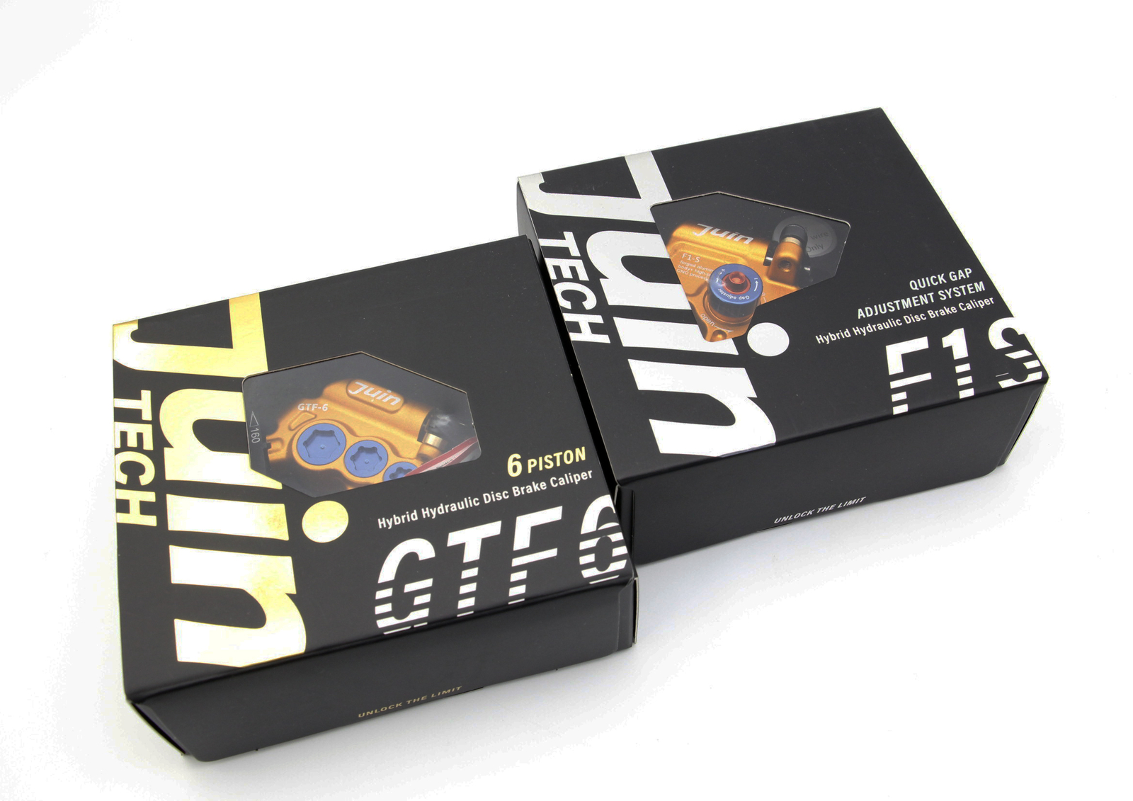 Juin Tech GTF6 Cyclocross Bike 6-Piston Hydraulic Brake Caliper Set Gold