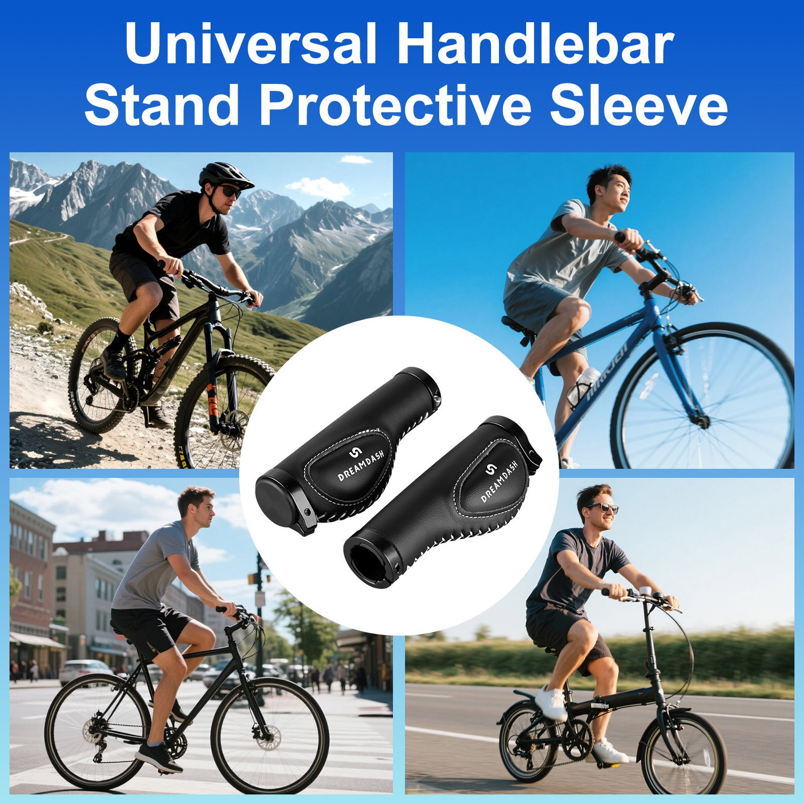 A Pair Cycling Handle Bar Grips Bicycle Handlebar Bike Handlebars Grip Black