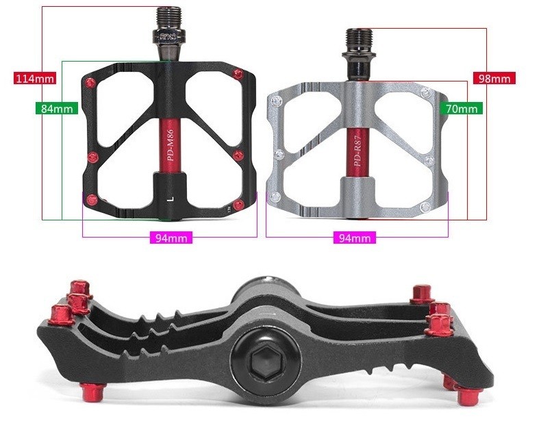 MicrOHERO Titanium Alloy Pedal Pair Ultra-light 185g Sealed Bearings Bike