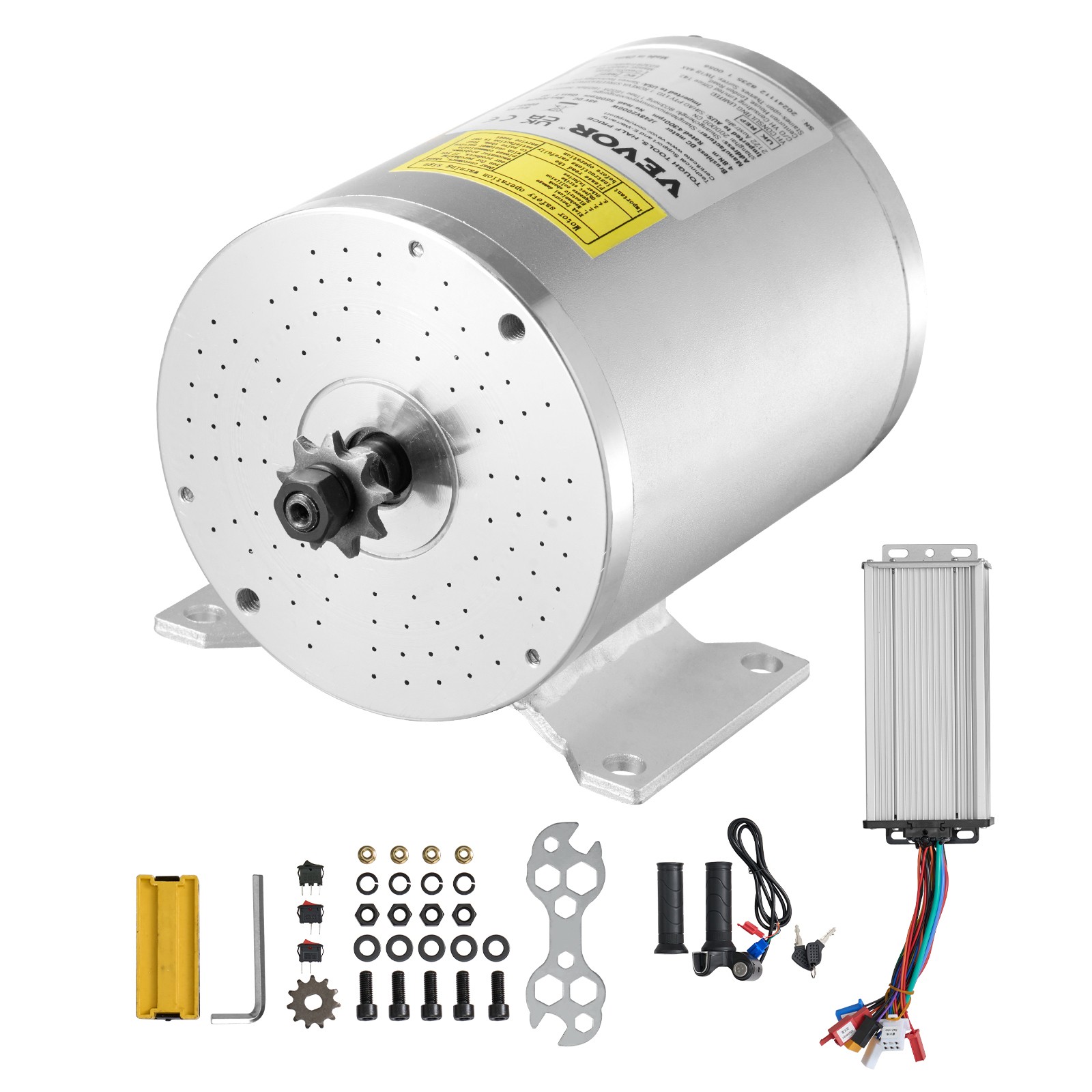 VEVOR 2000W Electric Brushless DC Motor Kit 48V 4300rpm Motor with Controller