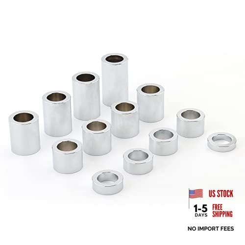 13 Pcs Wheel Axle Spacer Kit 3/4″ (0.75) ID 1-1/8″ I.D.3/4″-O.D.1-1/8″ Chrome