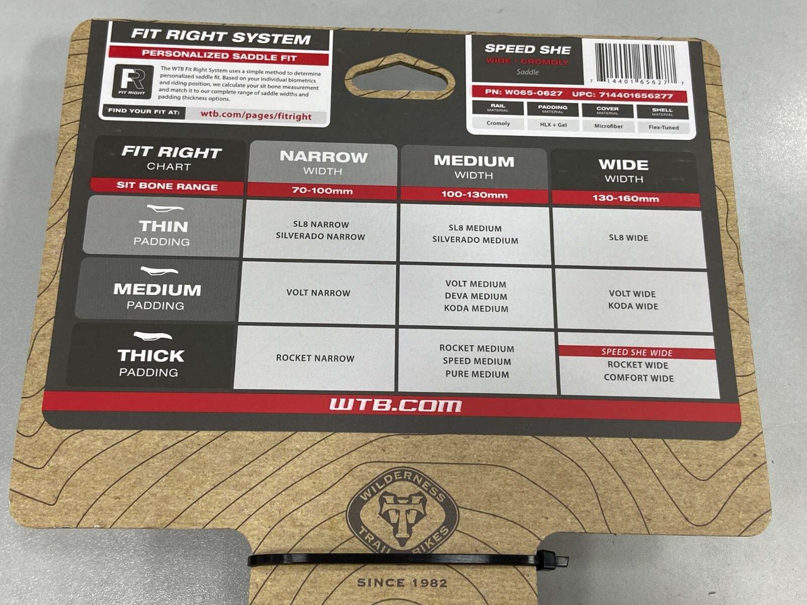 WTB Speed She Wide Thick Padding Cromoly Rail 150x245mm Saddle (Black)