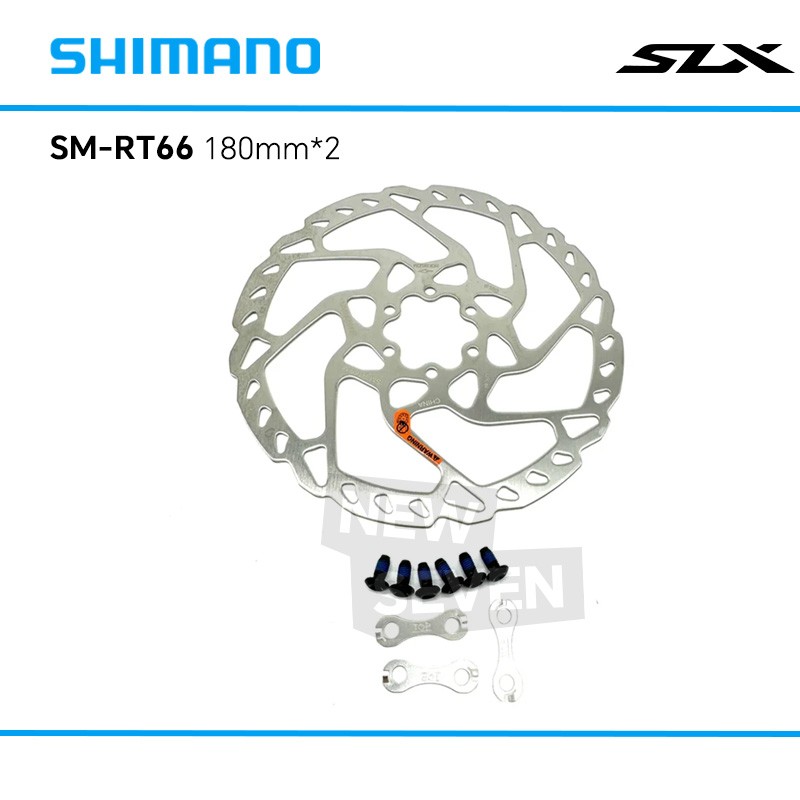 1/2pcs Shimano SM-RT66-M 180mm Disc Brake Rotor SLX 6 Bolts Rotor W/ Spacer-OE