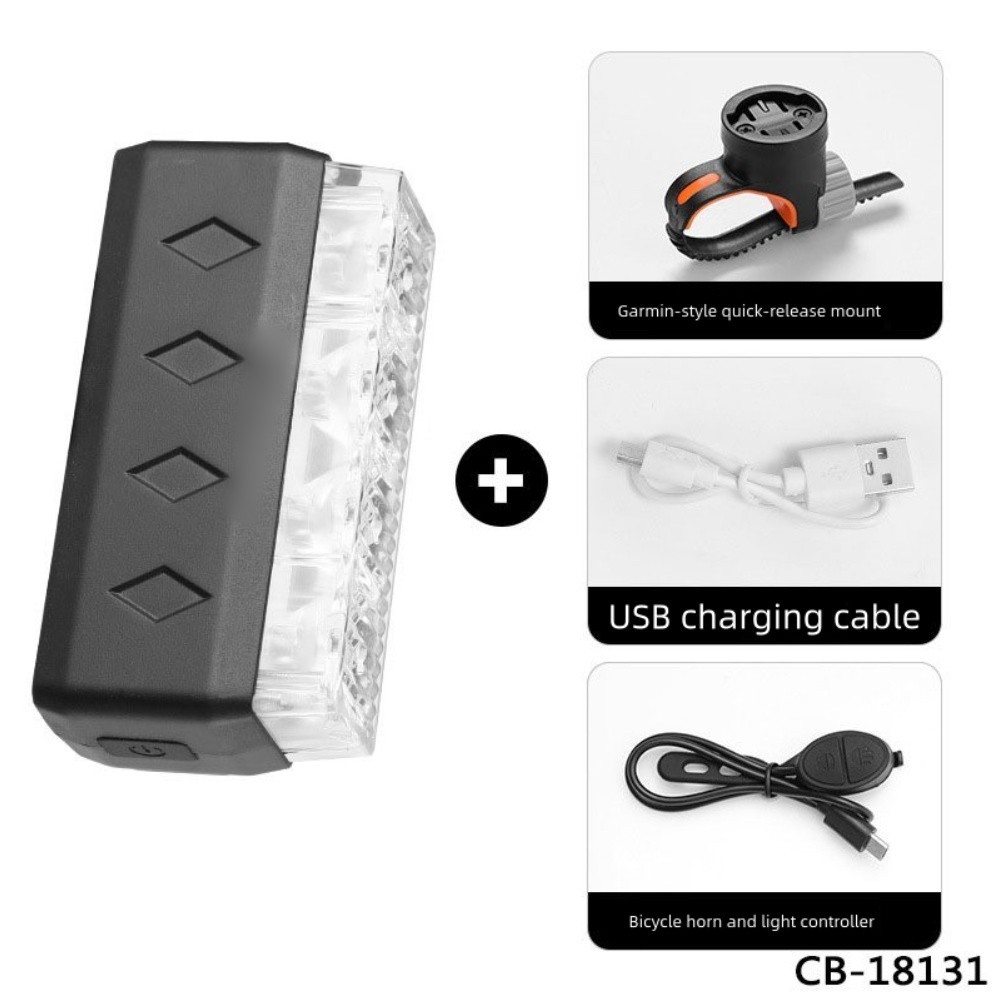 Adjustable Light Modes Cycling Safety LED Bike Light 120dB Volume Controller