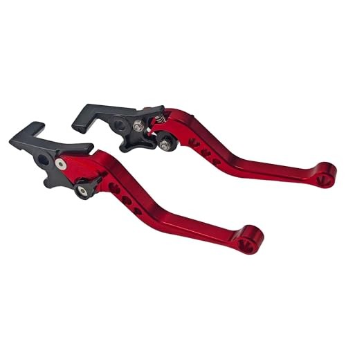 1 Pair 22mm 7/8″ CNC Aluminum Motorcycle Clutch Disc Brake Lever Handles, Red