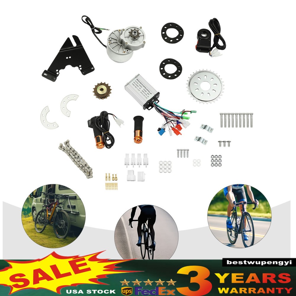 350W 36V DC Digital Electric Bicycle Brushless Motor Kit E-Bike Conversion Set