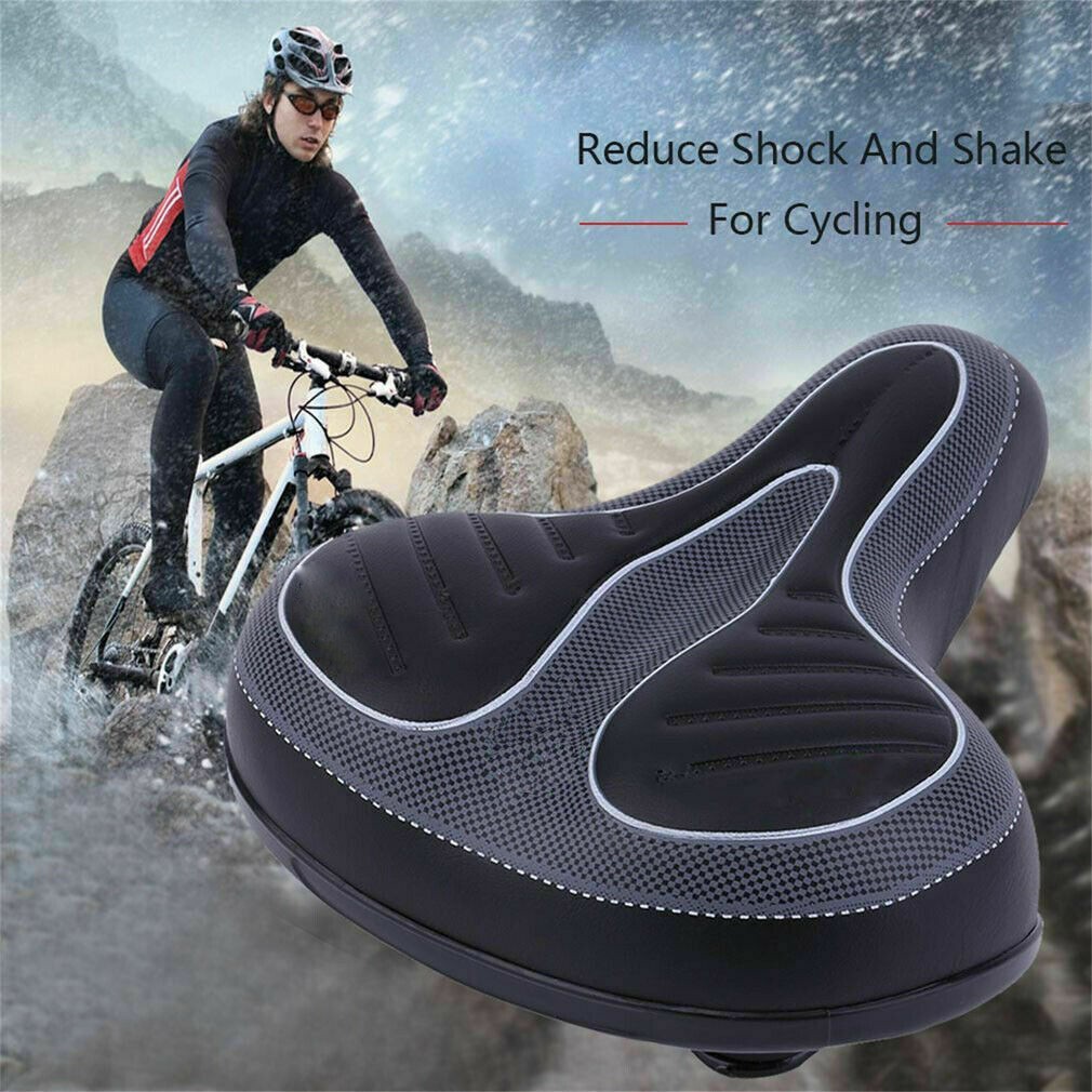 Comfort Extra Wide Big Bum Bike Bicycle Seat Saddle Gel Soft Pad Sporty Cycling