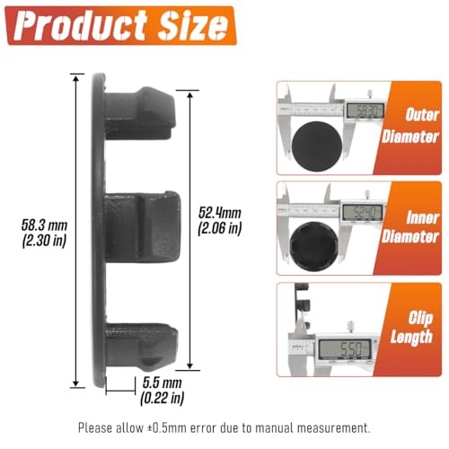 4Pcs 58.3mm(2.30in) Wheel OD: 58.3mm/2.30in, ID: 52.4mm/2.06in Matte Black