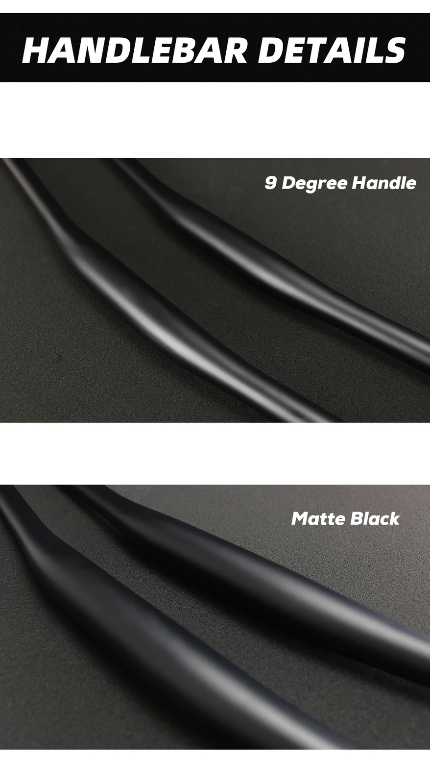 9 Degree Full Carbon Fiber XC Off-Road Racing Flat Handlebar Matte 580-740mm