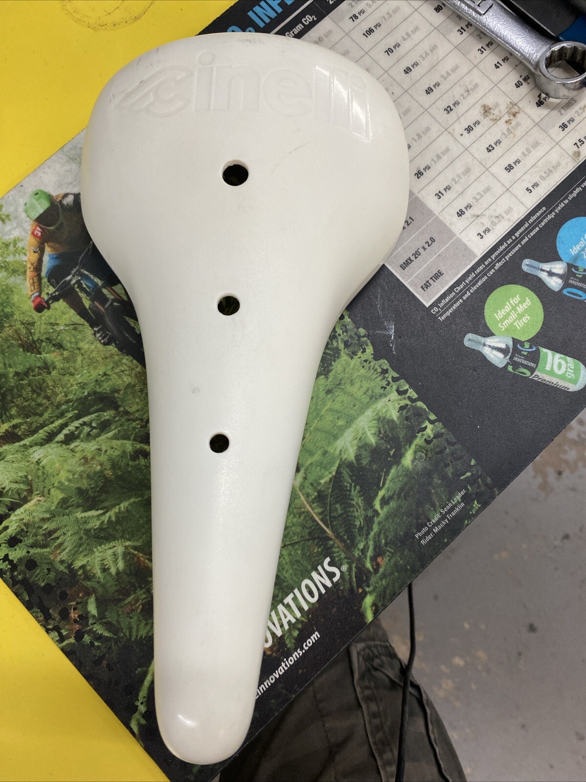 Cinelli Unicanitor White Plastic Saddle Steel Rails