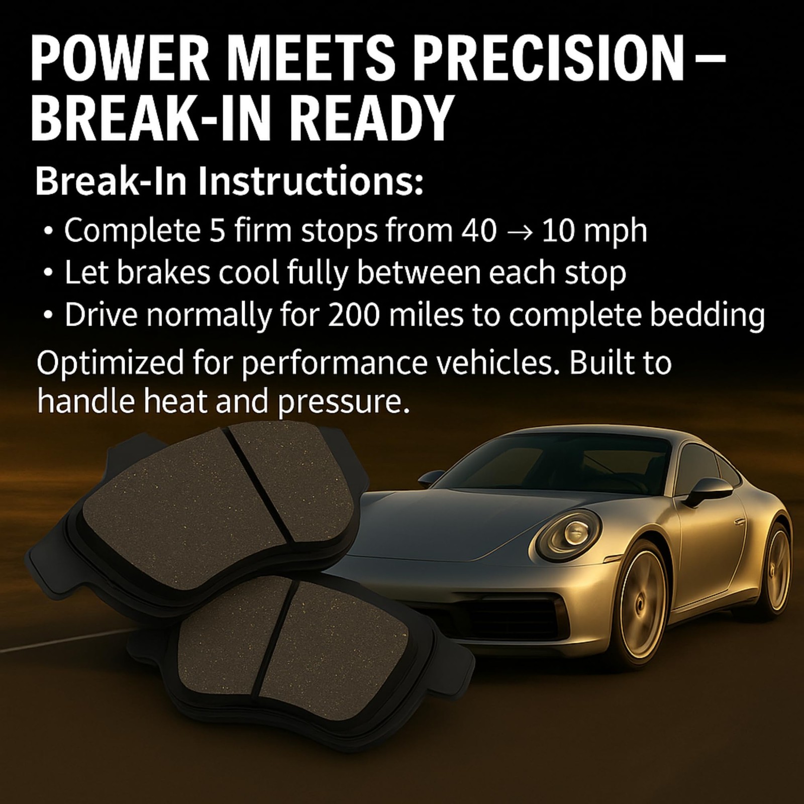 Quality-Built Rear Ceramic Brake Pads Black Series 1003-1989Ac Compatible