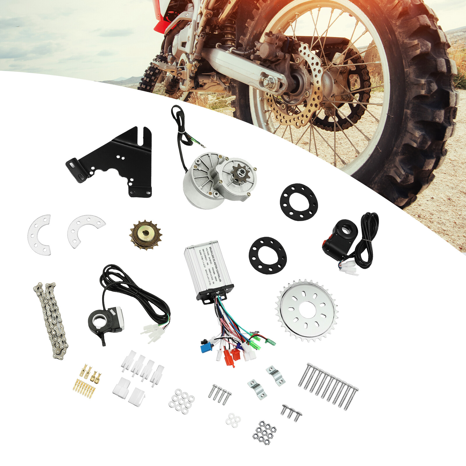 36V 350W Electric Bicycle Brushless Motor Kit E-Bike Conversion Installation Kit