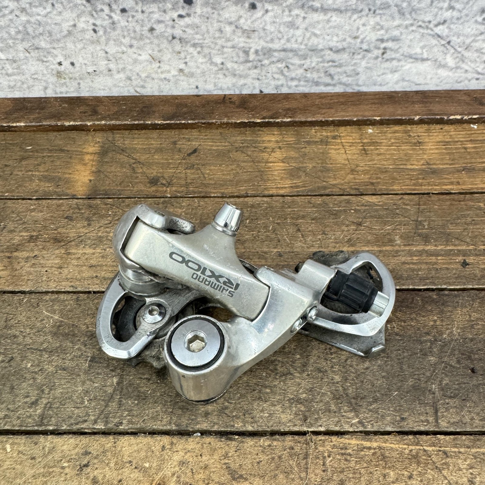 Vintage Shimano RX100 Rear Derailleur RD-A551 LONG Cage Silver Bolt-On Japan