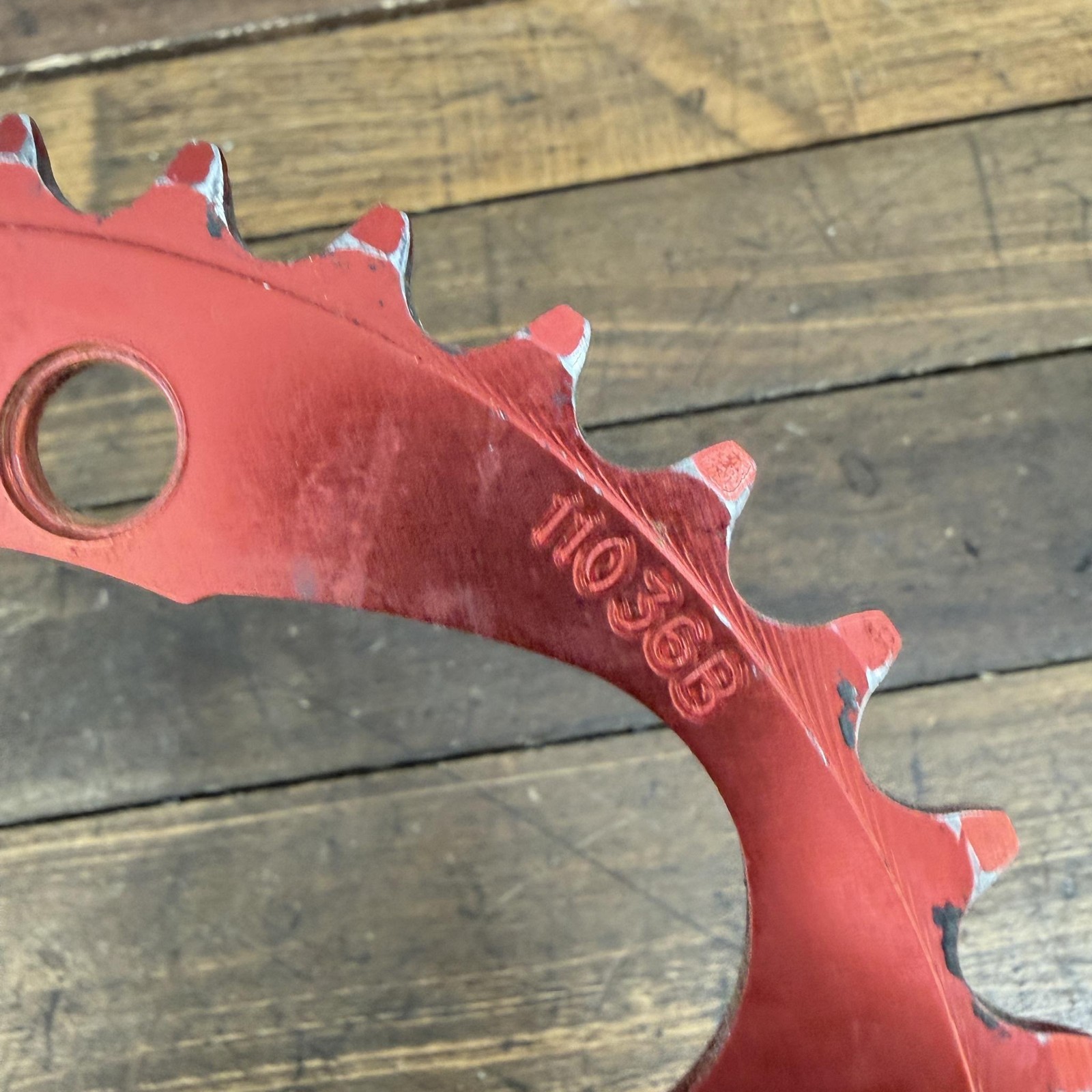 Vintage QBP 36T Chainring 110 BCD 5-Arm Red Ring Aluminum Road CX Gravel USA