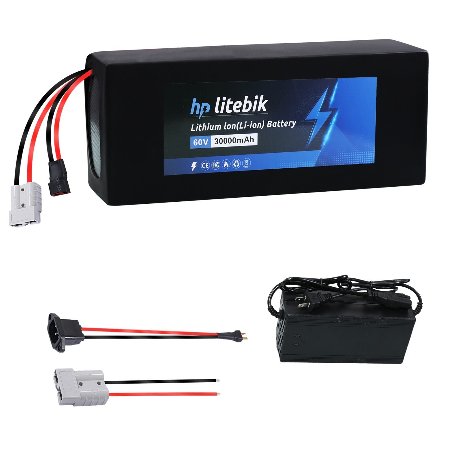 60V 30Ah Lithium ebike Battery With 50A BMS For 200-3000W Electric Bicycles Bike