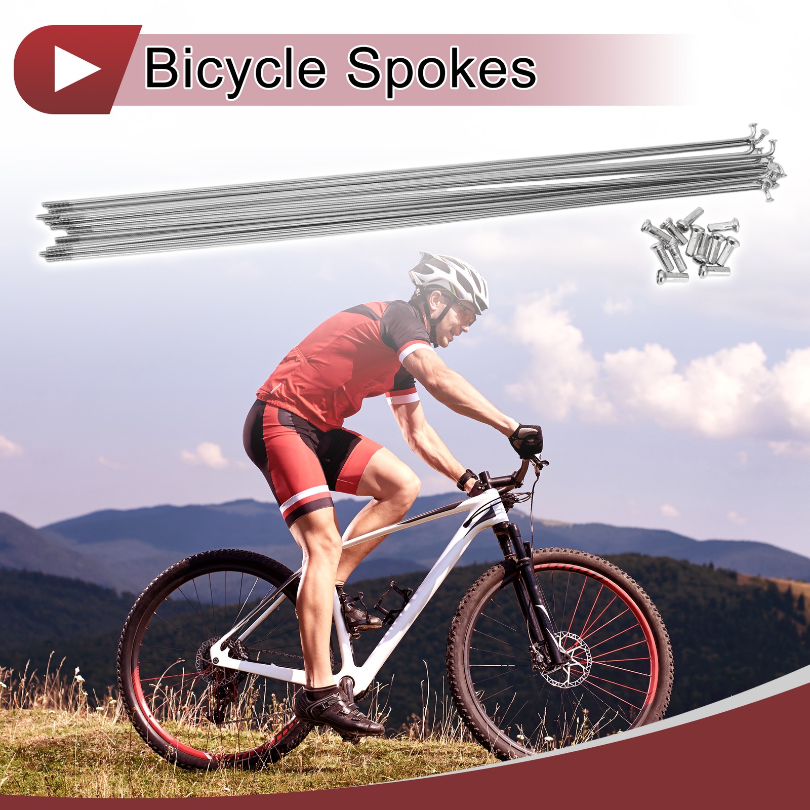 12 Set 14G Bicycle Spokes 285mm Bike Wheel Spokes 304 Stainless Steel
