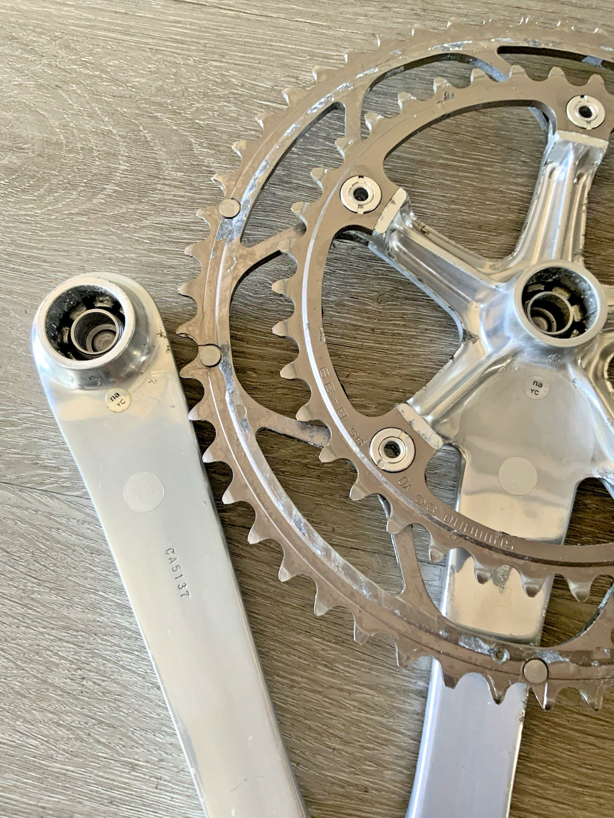 SHIMANO DURA ACE CRANKSET 7700 DOUBLE 172.5 MM ARMS 53-39 TOOTH OCTALINK