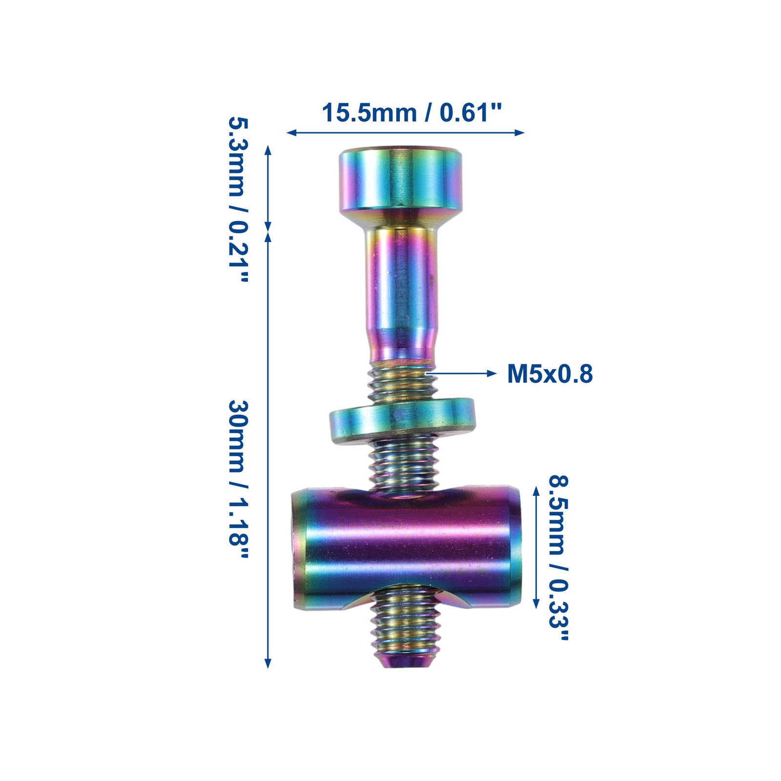 2 Set M5x30mm Bike Bicycle Seatpost Clamp Tube Bolt Nut Washer Assorted Color