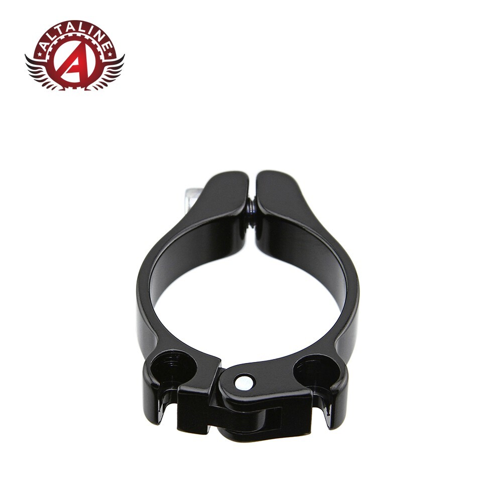 ALLOY CLAMP-ON DOUBLE CABLE HOUSING STOP (DIFFERENT SIZES) SILVER OR BLACK.