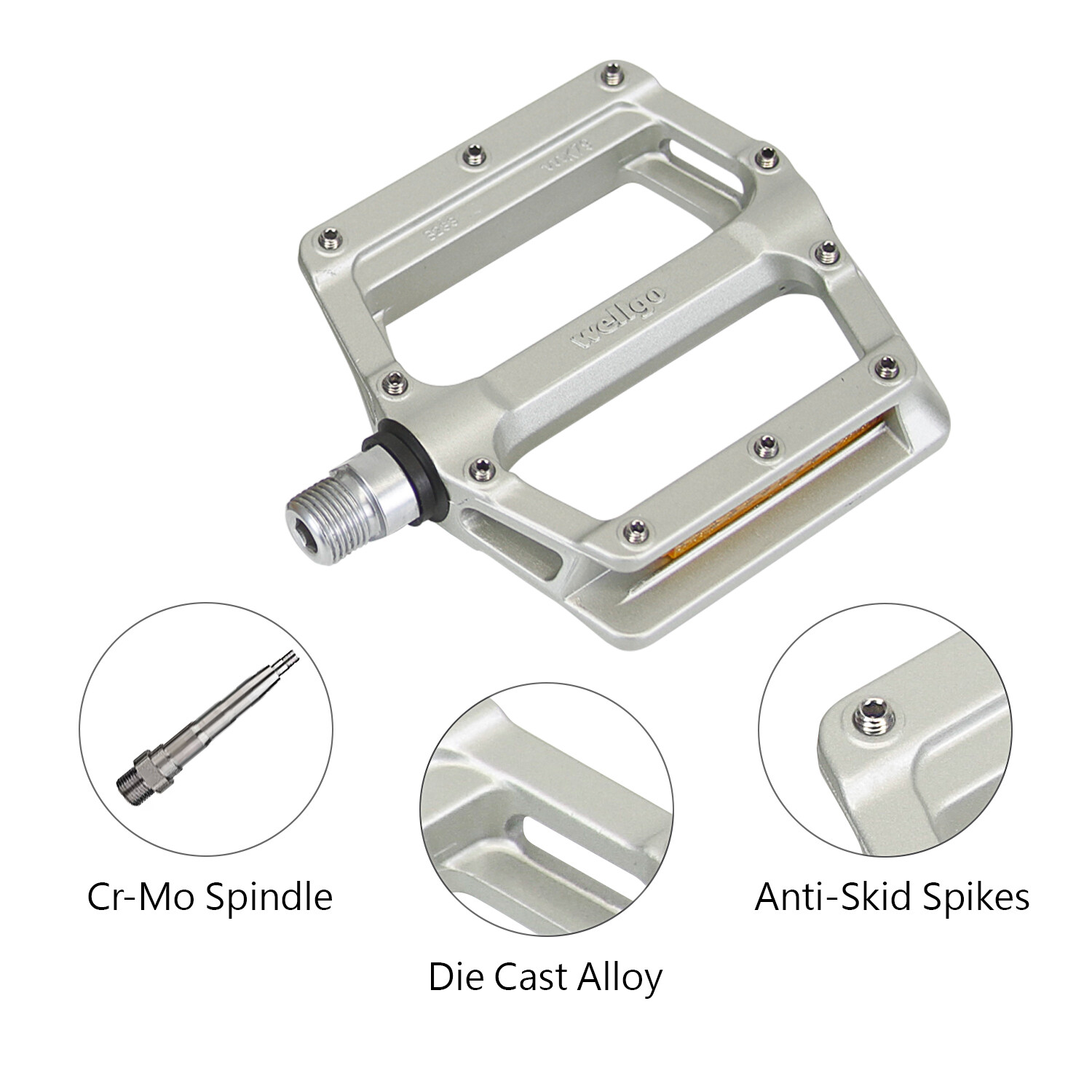 Wellgo B233AL Cr-Mo Spindle 9/16″ DU Sealed Bearing Bicycle Bike Pedals Platform