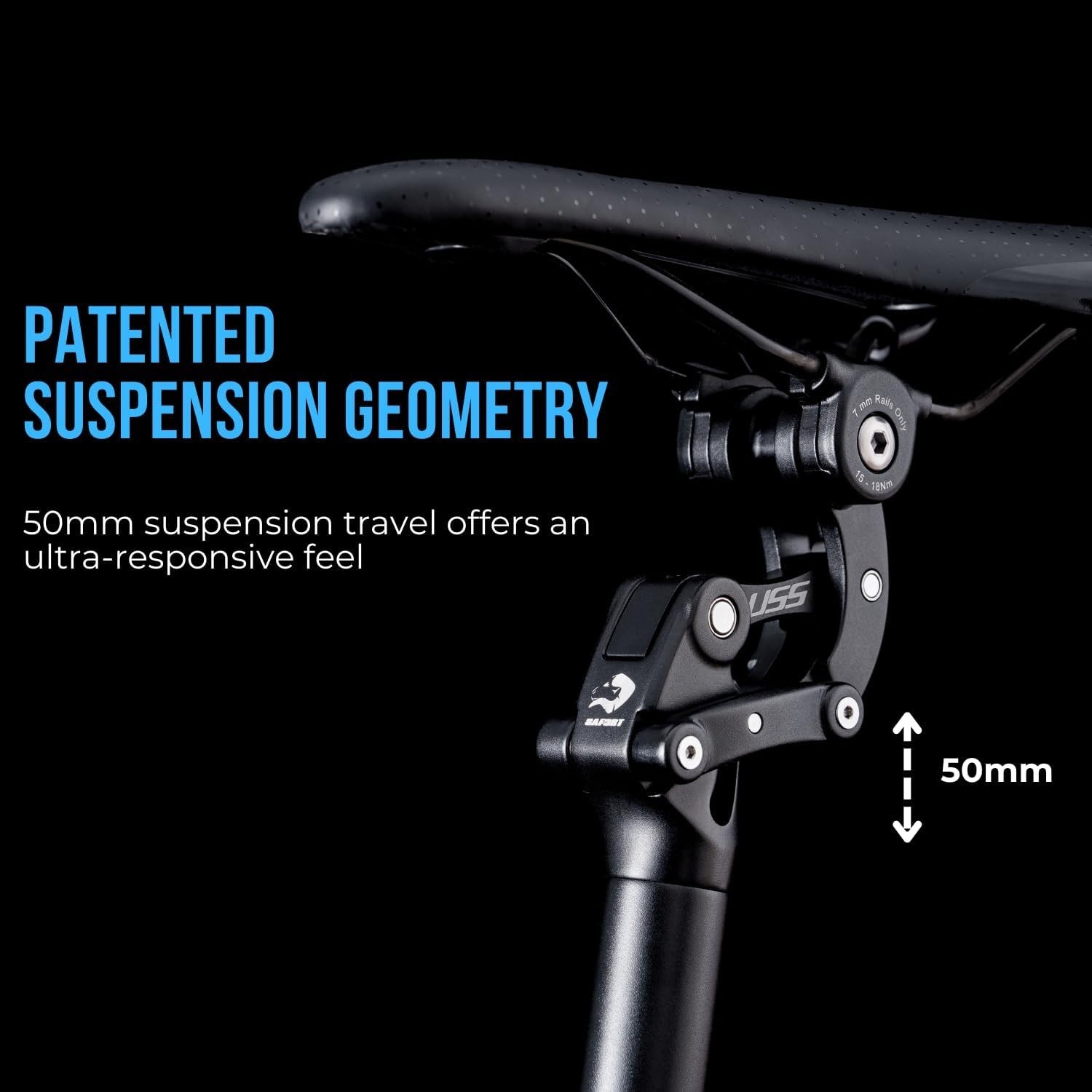 Aluminum Suspension Seatpost for Cruiser & eBike – Adjustable Length 365/580mm