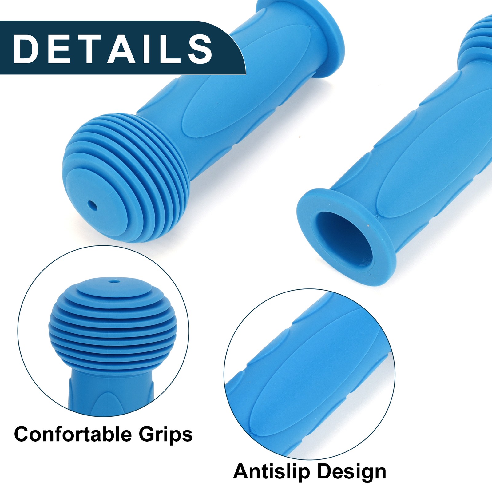 1 Pair Bike Handlebar Grips Cover 110mm Soft MTB End Grips Protector Blue