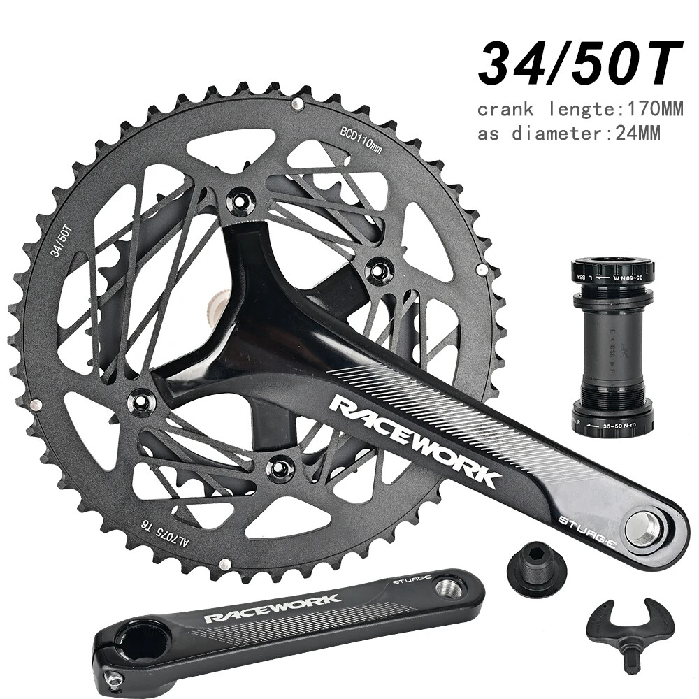 170mm Road Bike Crank Arm 10-12S 110BCD 50-34T 53-39TDouble Sprocket with BB