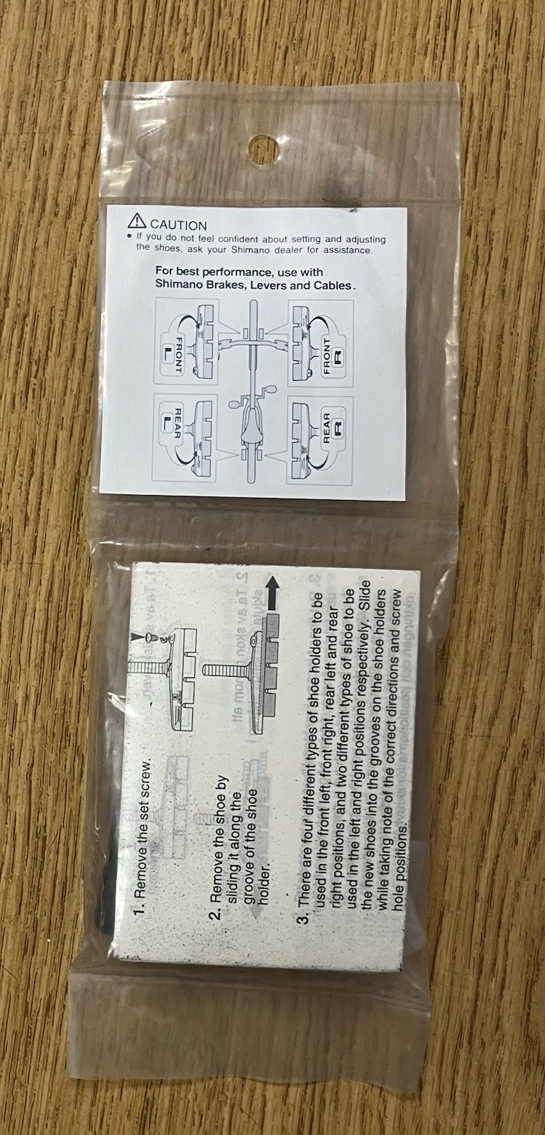New Shimano XT cartridge brake shoes (4 pcs.) 83X 9802. See description.