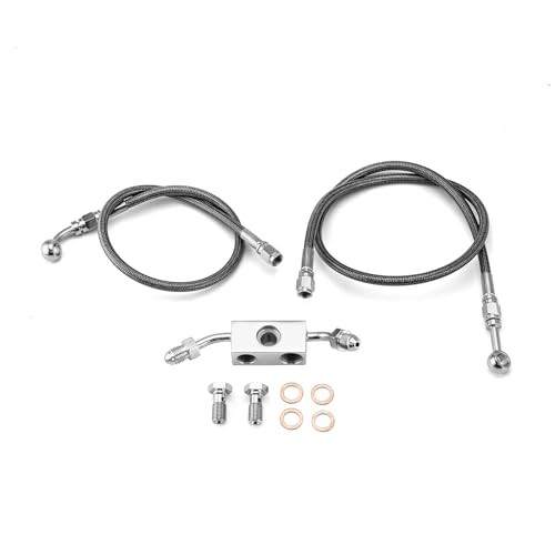 Extended Length ABS Hydraulic Front Brake Line Kit Stainless Steel 50.5″ Black