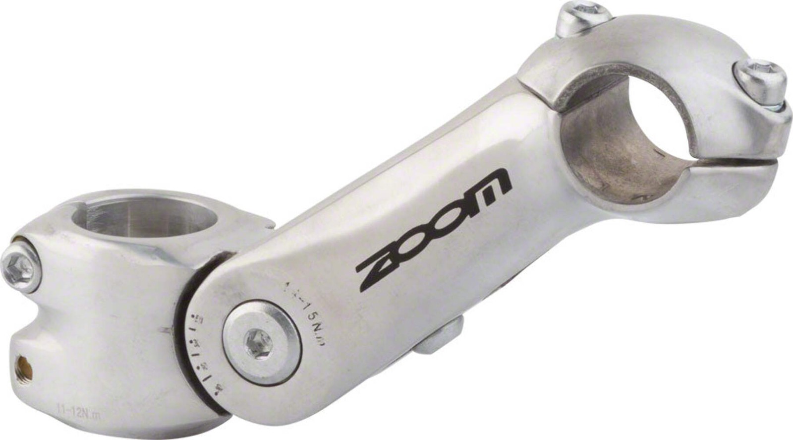 Zoom TDS-C297 Stem 125mm Adjustable Stem 25.4mm Clamp 1 1/8 in Steerer Silver