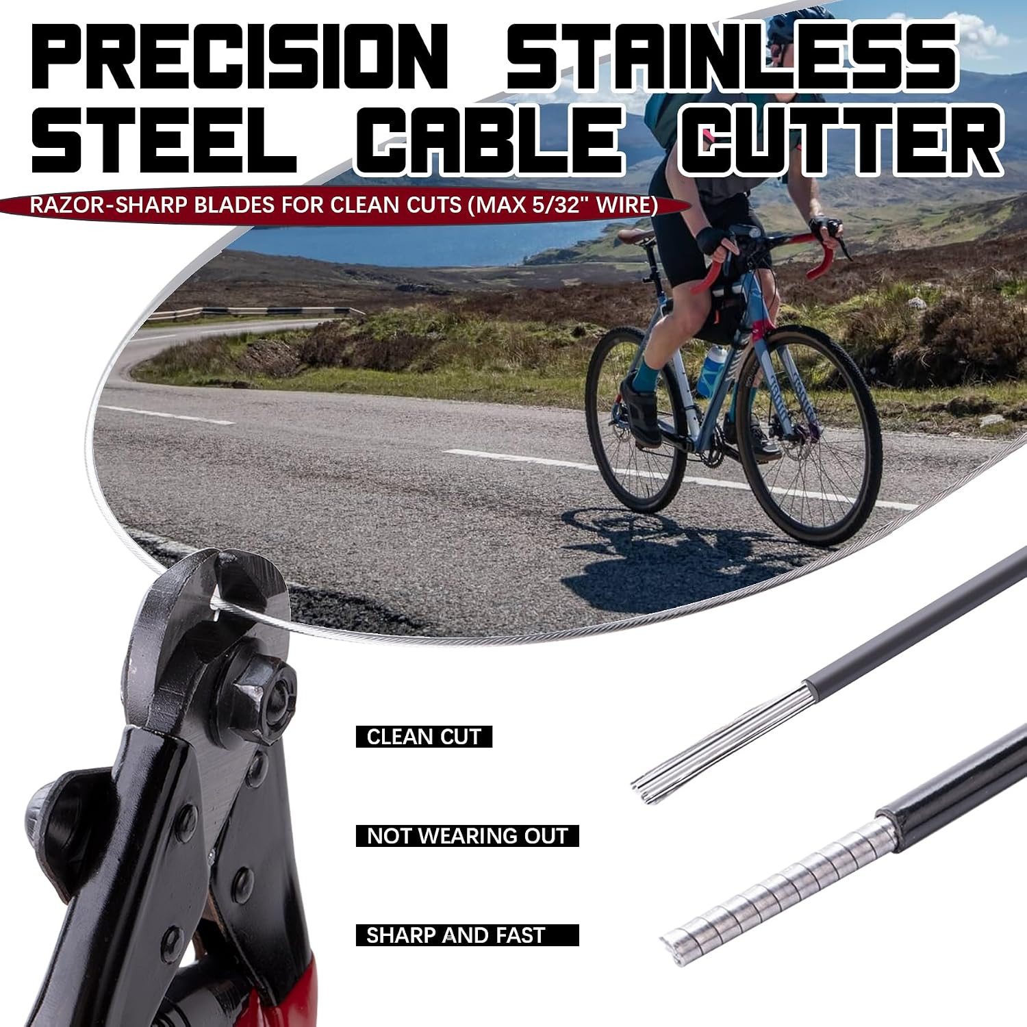 87Pcs Steel Bike Brake Shifter Cable Kit with Stainless Steel Bike Cable Cutter,