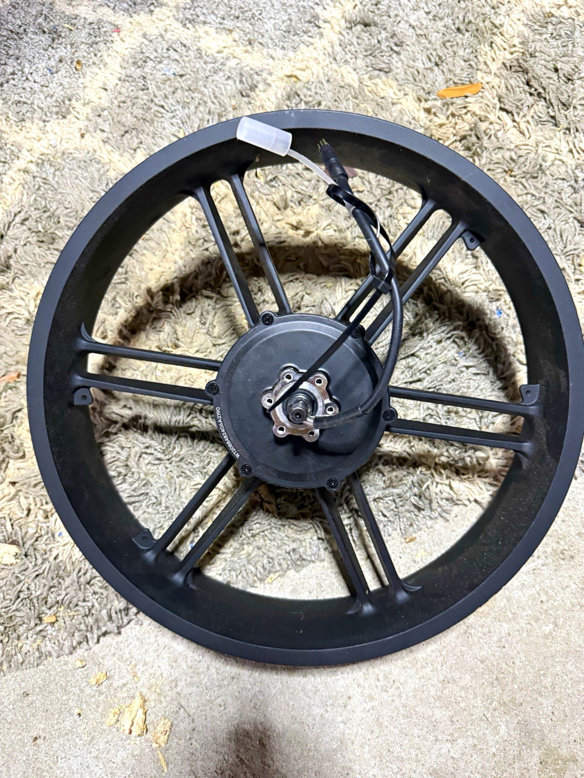 48V E-Bike Hub Motor Wheel w/ Wiring, Black Aluminum Alloy, 4 in, 1pc