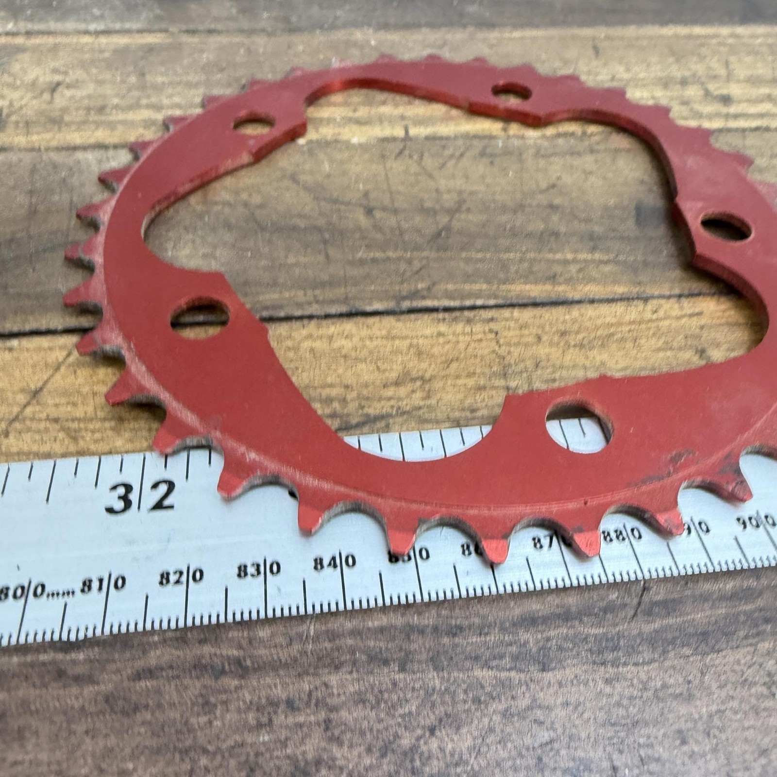 Vintage QBP 36T Chainring 110 BCD 5-Arm Red Ring Aluminum Road CX Gravel USA