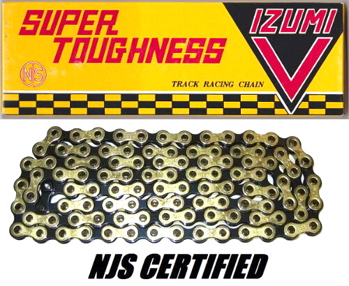 Izumi V Super Toughness Gold & Black Track Fixed Bike Chain NJS Keirin Approved