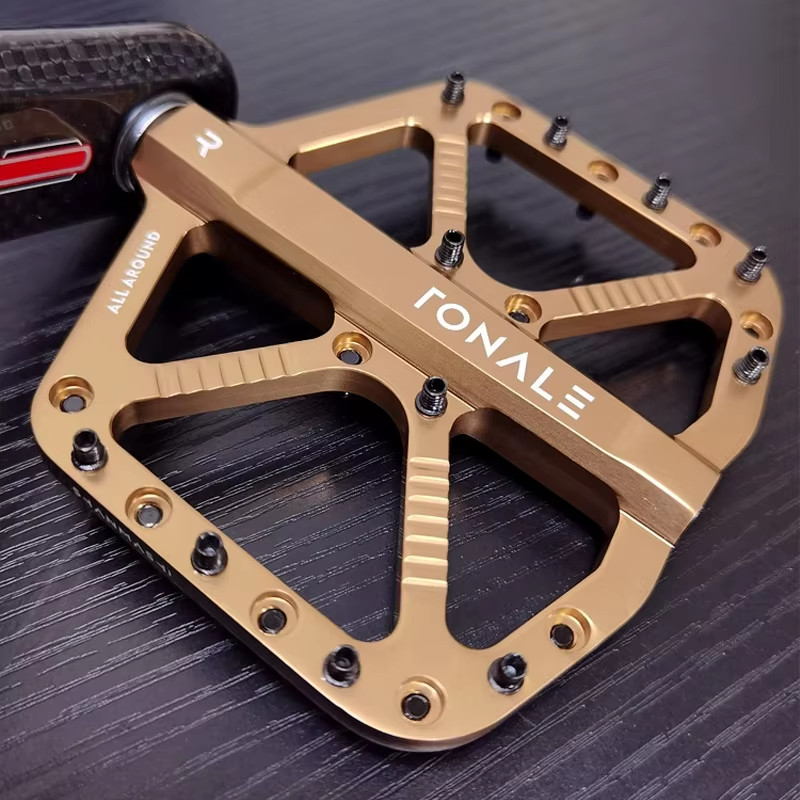 MTB Bike Pedals Brown CNC Aluminum Alloy Polished 3 Bearings Pedal Road Mountain