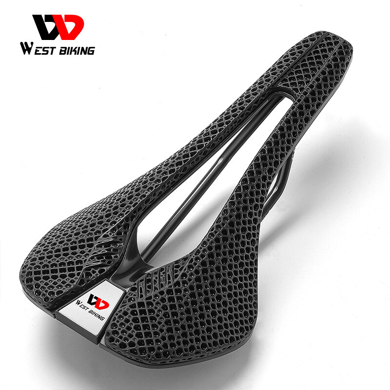 WEST BIKING Carbon Fiber Nylon 3D Printed Saddle Road Bike Hollow Bicycle Saddle