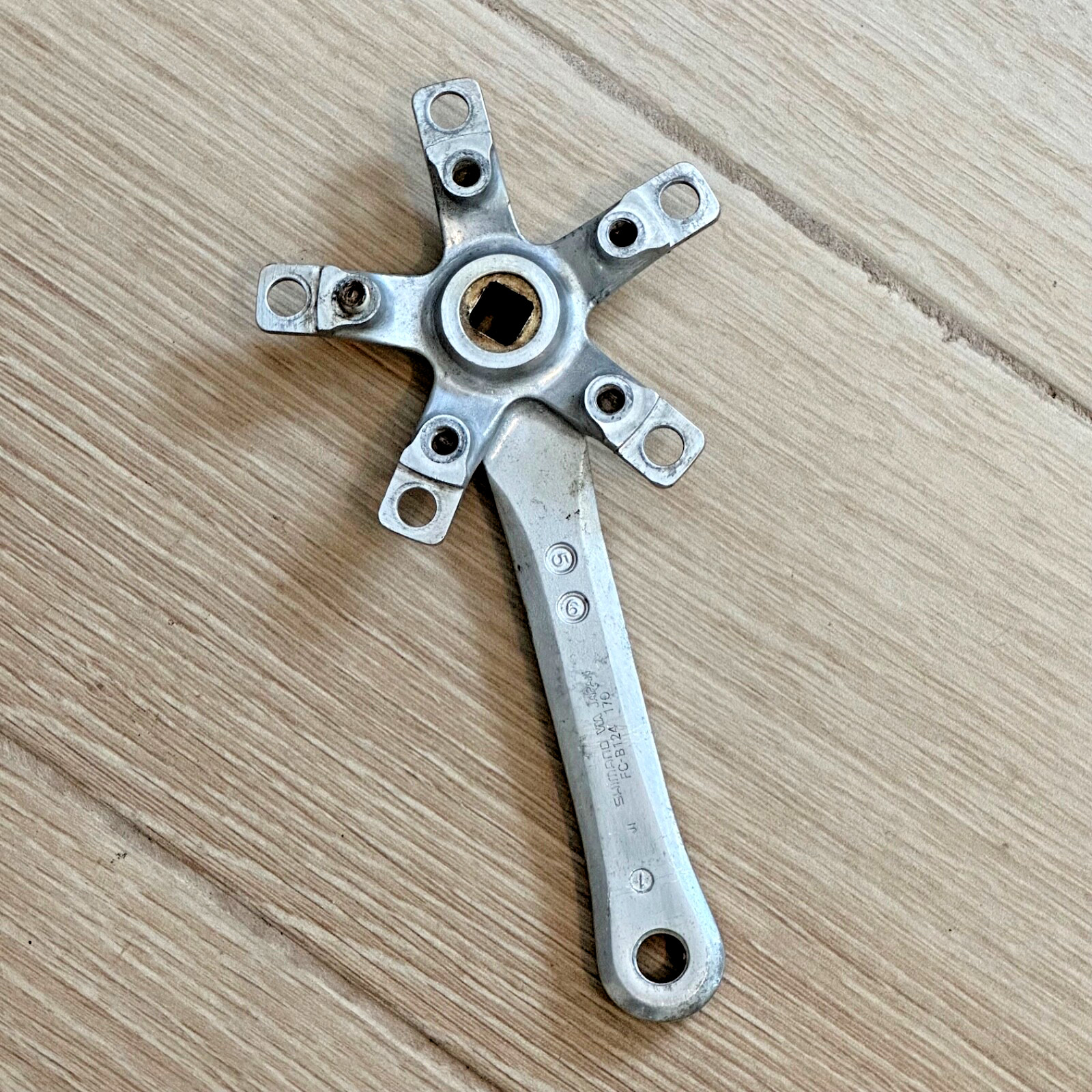 Vintage Shimano FC-B124 170mm Right Crank Arm Silver A1