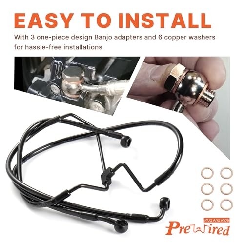 Front Brake Line 16″ Handlebars Extension Brake Cable NO ABS for Harley 2014