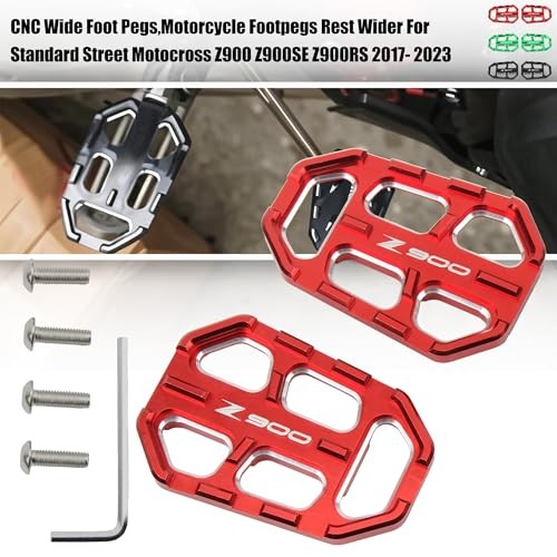CNC Wide Foot Pegs,Motorcycle Footpegs Rest Wider For Standard Street Red
