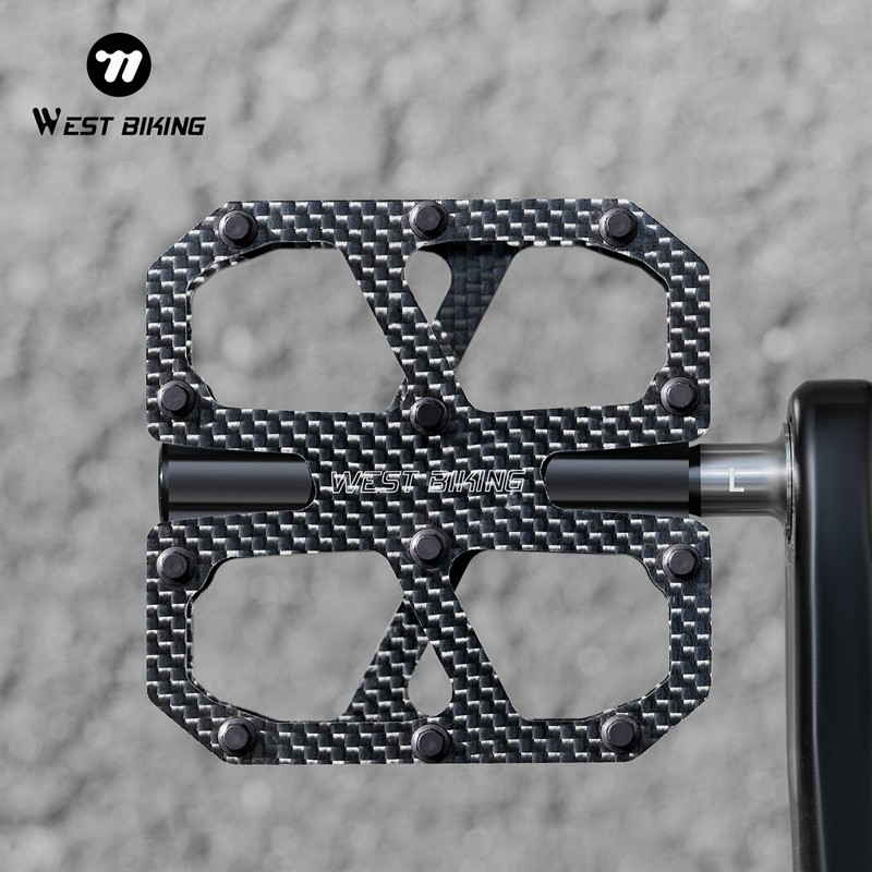 Bicycle Pedals Carbon Fiber Titanium Axle 3 Bearing Bicycle Pedals Black