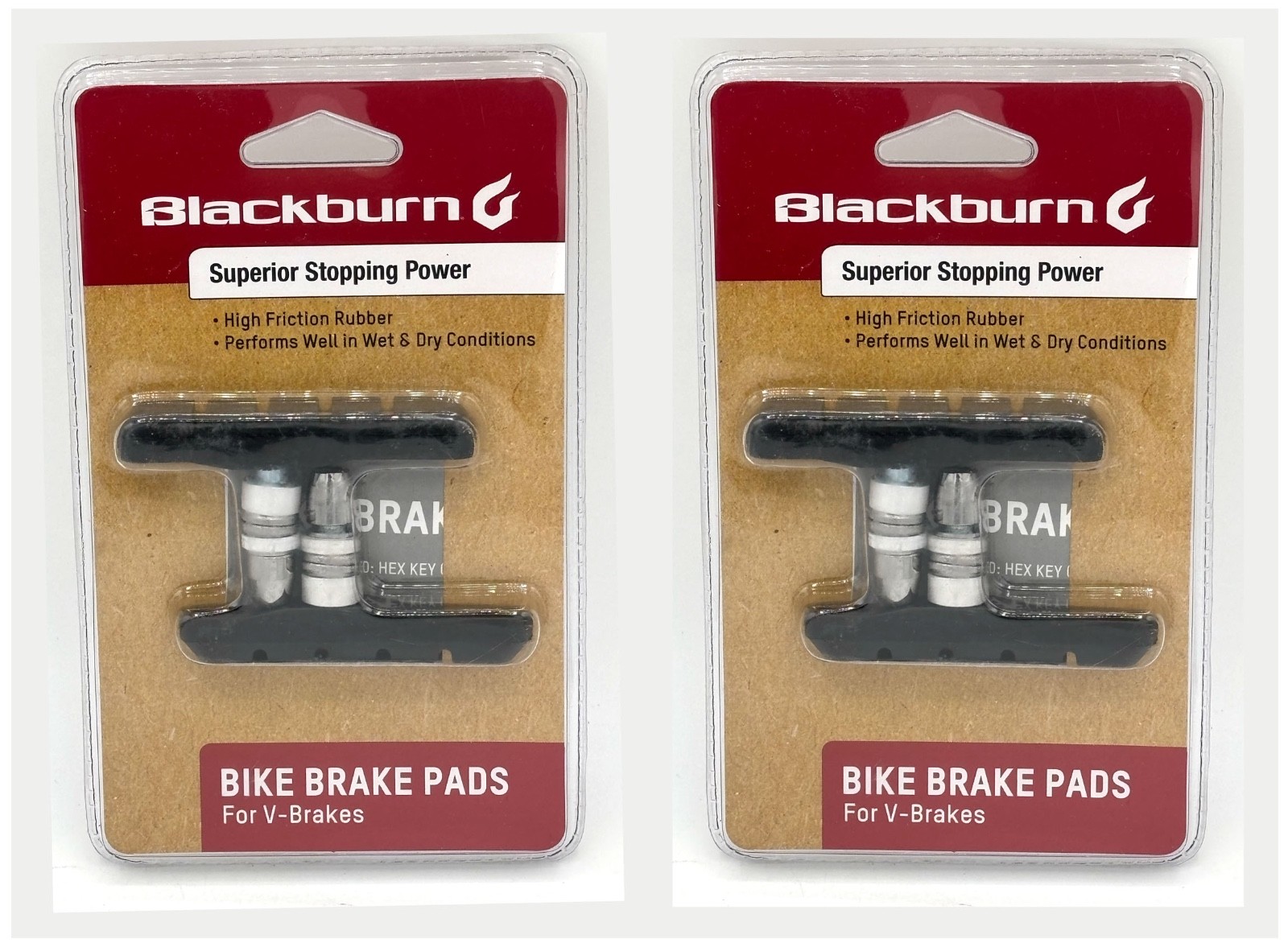 2 Blackburn Bike Brake Pads for V-Brakes L168