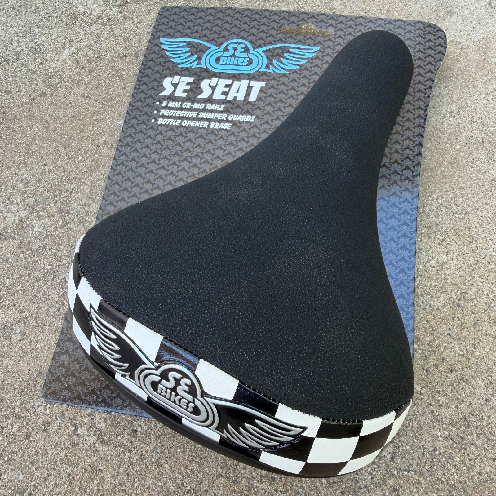 SE RACING FLYER RAILED CHECKER BOARD CHECKER SEAT BMX BIKES SEAT HARO GT REDLINE
