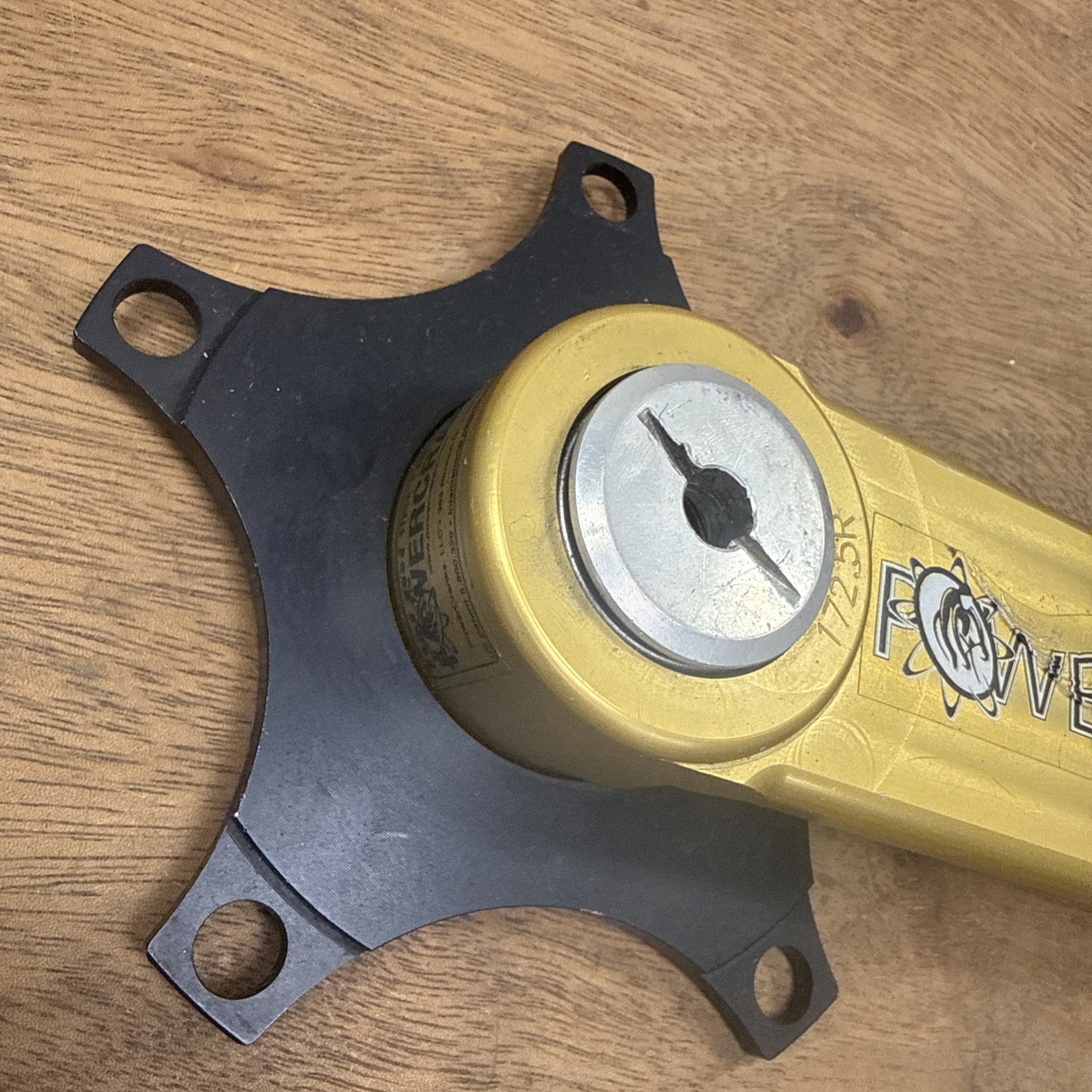 Power Cranks 172.5mm Training Crankset w/ Bottom Bracket Gold