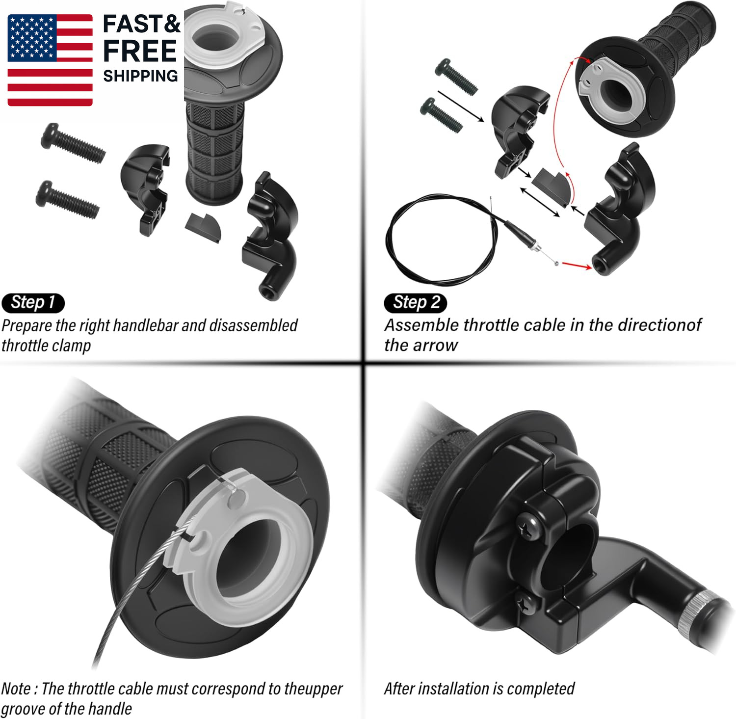 Universal Mini Bike Throttle Assembly&Cable Kit | Direct Replacement for Coleman