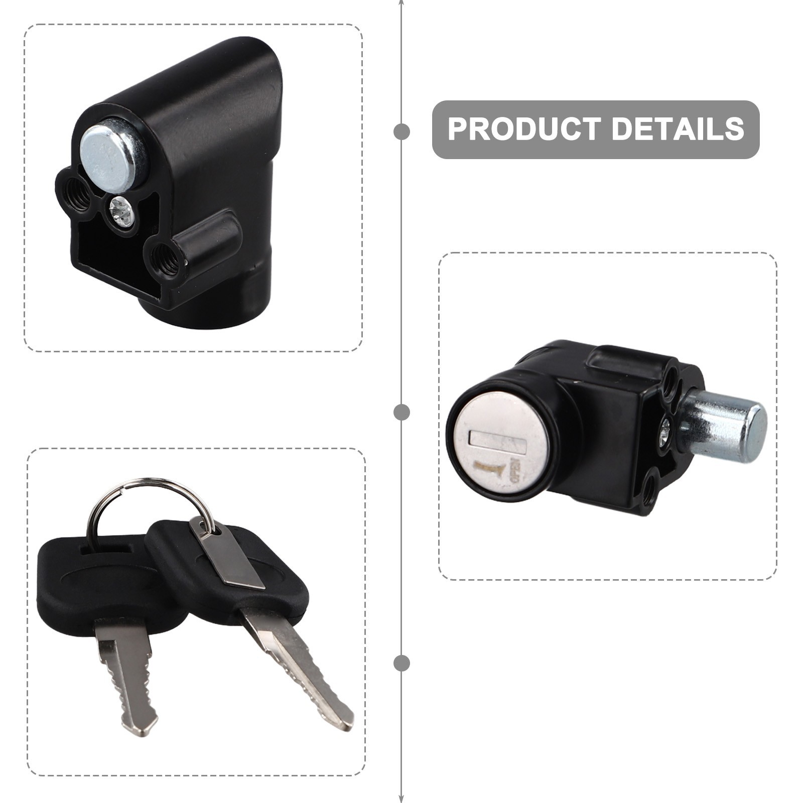 Power Lock & Key Metal Construction Approx 5x3CM Size Good Compatibility