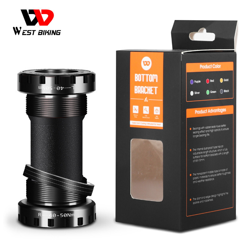 WEST BIKING MTB Mountain Bike BB Bottom Bracket Sealed Bearing Thread Kit Black